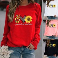Women's Hoodie Long Sleeve Hoodies & Sweatshirts Printing Casual Sunflower Letter Heart Shape main image 1