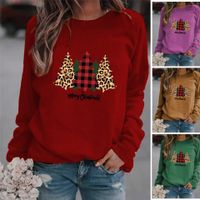 Femmes Sweat À Capuche Manche Longue Hoodies Et Pulls Molletonnés Impression Décontractée Sapin De Noël Lettre main image 1