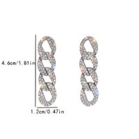 1 Piece Artistic Chain Plating Inlay Alloy Rhinestones Silver Plated Drop Earrings main image 2