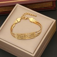 IG Style Basic Heart Shape Stainless Steel 18K Gold Plated Bracelets In Bulk main image 3