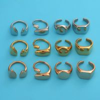 Stainless Steel 18K Gold Plated IG Style Plating Irregular Round Square None Rings main image 1