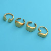 Stainless Steel 18K Gold Plated IG Style Plating Irregular Round Square None Rings main image 5