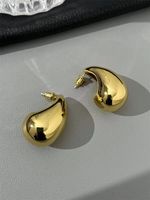1 Pair Simple Style Water Droplets Plating Metal 18k Gold Plated Ear Studs sku image 4