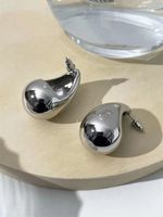 1 Pair Simple Style Water Droplets Plating Metal 18k Gold Plated Ear Studs sku image 3