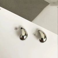 1 Pair Simple Style Water Droplets Plating Metal 18k Gold Plated Ear Studs sku image 2