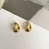 1 Pair Simple Style Water Droplets Plating Metal 18k Gold Plated Ear Studs sku image 1