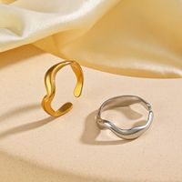 304 Stainless Steel 18K Gold Plated IG Style Plating Irregular Open Rings main image 2