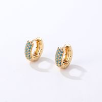 1 Pair Casual Modern Style Round Inlay Copper Zircon K Gold Plated Rhodium Plated Earrings main image 4