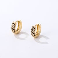 1 Pair Casual Modern Style Round Inlay Copper Zircon K Gold Plated Rhodium Plated Earrings main image 3