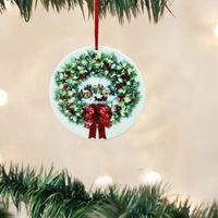 Christmas Christmas Round Santa Claus Wreath Arylic Indoor Party Inside The Car Decorative Props main image 3