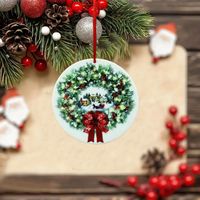 Christmas Christmas Round Santa Claus Wreath Arylic Indoor Party Inside The Car Decorative Props main image 4