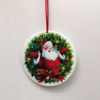 Christmas Christmas Round Santa Claus Wreath Arylic Indoor Party Inside The Car Decorative Props main image 5