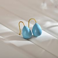 1 Pair Modern Style Solid Color Enamel Stainless Steel 18k Gold Plated Ear Studs main image 6
