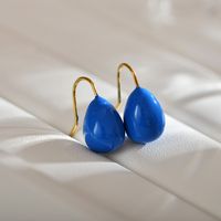 1 Pair Modern Style Solid Color Enamel Stainless Steel 18k Gold Plated Ear Studs main image 3