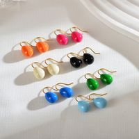 1 Pair Modern Style Solid Color Enamel Stainless Steel 18k Gold Plated Ear Studs main image 1