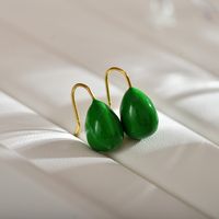 1 Pair Modern Style Solid Color Enamel Stainless Steel 18k Gold Plated Ear Studs sku image 6