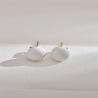 1 Paire Style Simple Couleur Unie Émail Perle D'eau Douce Boucles D'oreilles sku image 2