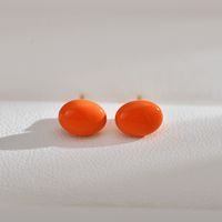 1 Pair Simple Style Solid Color Enamel Freshwater Pearl Ear Studs sku image 6