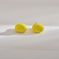 1 Pair Simple Style Solid Color Enamel Freshwater Pearl Ear Studs sku image 7