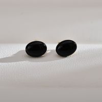 1 Pair Simple Style Solid Color Enamel Freshwater Pearl Ear Studs sku image 4