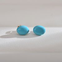 1 Pair Simple Style Solid Color Enamel Freshwater Pearl Ear Studs sku image 3