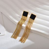 1 Pair Classic Style Square Stainless Steel Drop Earrings main image 7