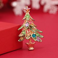 Ethnic Style Christmas Tree Alloy Inlay Rhinestones Unisex Brooches sku image 1