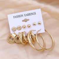 1 Set Simple Style Circle Heart Shape Butterfly Metal Plating Inlay Pearl Women's Earrings sku image 30