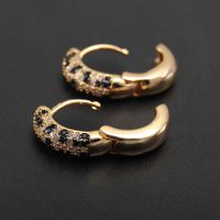 1 Pair Elegant Vintage Style Luxurious Leopard Plating Inlay Copper Zircon 18K Gold Plated Earrings main image 6