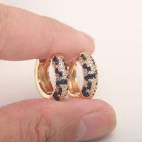 1 Pair Elegant Vintage Style Luxurious Leopard Plating Inlay Copper Zircon 18K Gold Plated Earrings main image 8