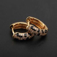 1 Pair Elegant Vintage Style Luxurious Leopard Plating Inlay Copper Zircon 18K Gold Plated Earrings sku image 1