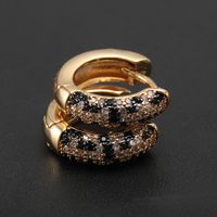 1 Pair Elegant Vintage Style Luxurious Leopard Plating Inlay Copper Zircon 18K Gold Plated Earrings main image 3
