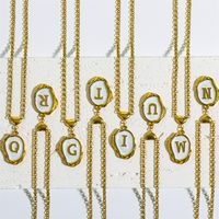 Einfacher Stil Brief Rostfreier Stahl Titan Stahl Emaille Überzug Halskette Mit Anhänger main image 3
