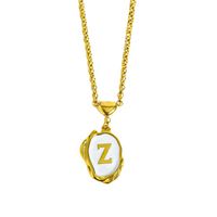 Simple Style Letter Stainless Steel Titanium Steel Enamel Plating Pendant Necklace main image 2