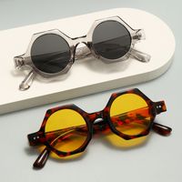 Retro Simple Style Solid Color Ac Polygon Full Frame Glasses main image 1