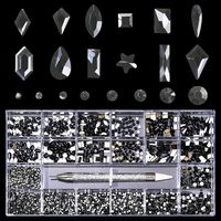 Elegant Lady Square Moon Heart Shape Glass Nail Decoration Accessories 1 Set sku image 7