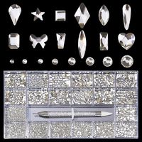 Elegant Lady Square Moon Heart Shape Glass Nail Decoration Accessories 1 Set sku image 2