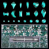 Elegant Lady Square Moon Heart Shape Glass Nail Decoration Accessories 1 Set sku image 5