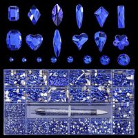 Elegant Lady Square Moon Heart Shape Glass Nail Decoration Accessories 1 Set sku image 6