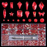 Elegant Lady Square Moon Heart Shape Glass Nail Decoration Accessories 1 Set sku image 8