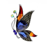 Elegant Insect Butterfly Alloy Inlay Glass Unisex Brooches sku image 2