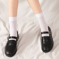 Frau Japanischer Stil Einfacher Stil Einfarbig Samt Nylon Über Die Knie Socken Ein Paar main image 2