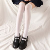 Frau Japanischer Stil Einfacher Stil Einfarbig Samt Nylon Über Die Knie Socken Ein Paar sku image 5