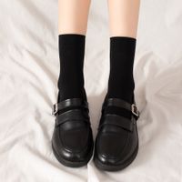Frau Japanischer Stil Einfacher Stil Einfarbig Samt Nylon Über Die Knie Socken Ein Paar sku image 2