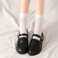 Frau Japanischer Stil Einfacher Stil Einfarbig Samt Nylon Über Die Knie Socken Ein Paar sku image 1