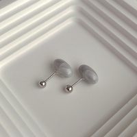 1 Pair Simple Style Oval Enamel Plating Copper Ear Studs sku image 4