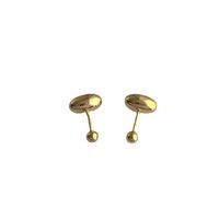 1 Pair Simple Style Oval Enamel Plating Copper Ear Studs main image 3