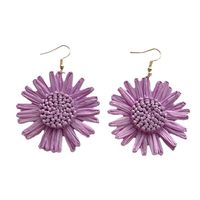 1 Paire Vacances Sucré Style Simple Fleur Fait Main Raphia Boucles D'oreilles main image 3