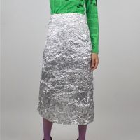 Spring Autumn Fashion Solid Color Polyester Midi Dress Skirts sku image 10