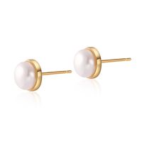 Simple Style Round Copper Plating Inlay Turquoise Ear Studs 1 Pair sku image 5